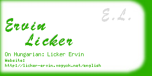 ervin licker business card